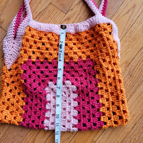 Crochet Granny Square Market Bag Handmade - Picture 6 of 8